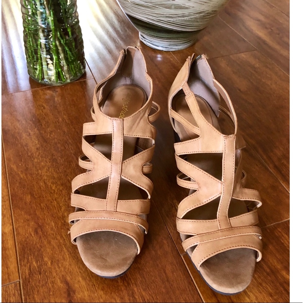 Easy Street • Brown Wedges Size 9